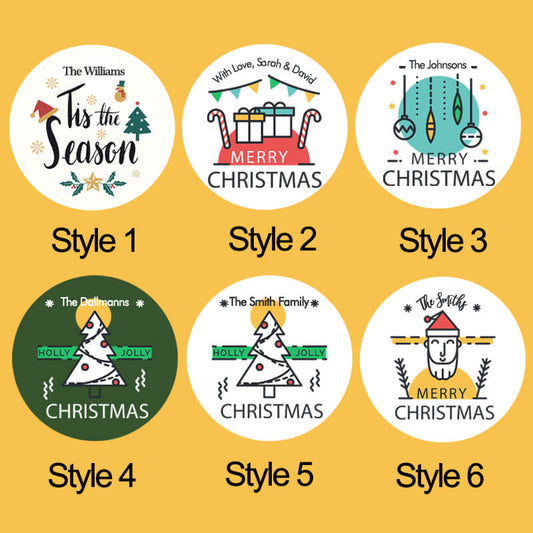 Personalized Holiday Labels | Set of 24