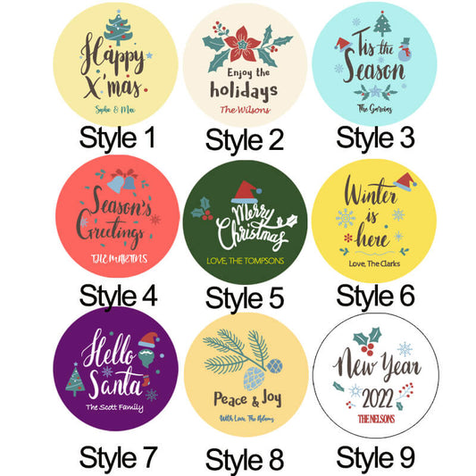 Personalized Christmas Stickers | Set of 24